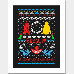 Stephen King Inspired Ugly Christmas Sweater Posters and Art